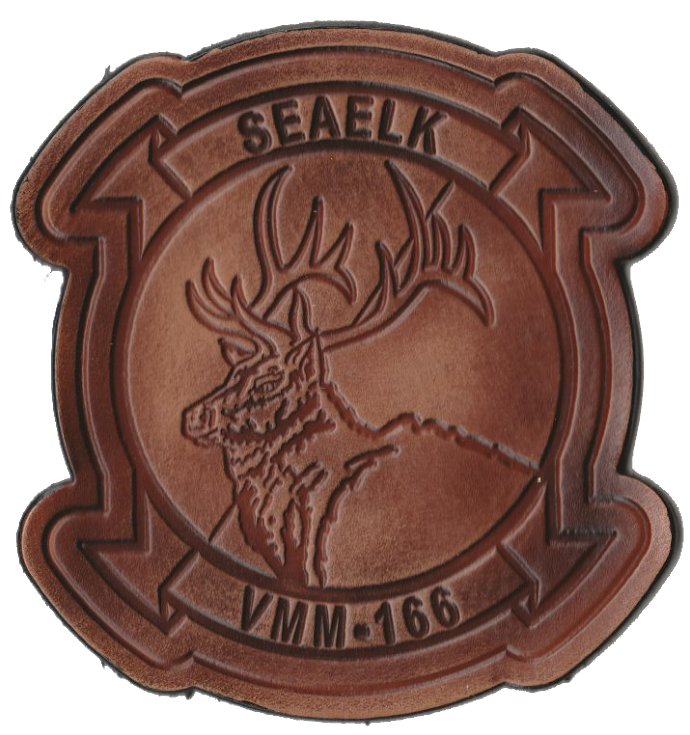 Officially Licensed USMC VMM-166 Seaelks Leather Patch