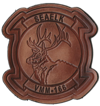 Officially Licensed USMC VMM-166 Seaelks Leather Patch