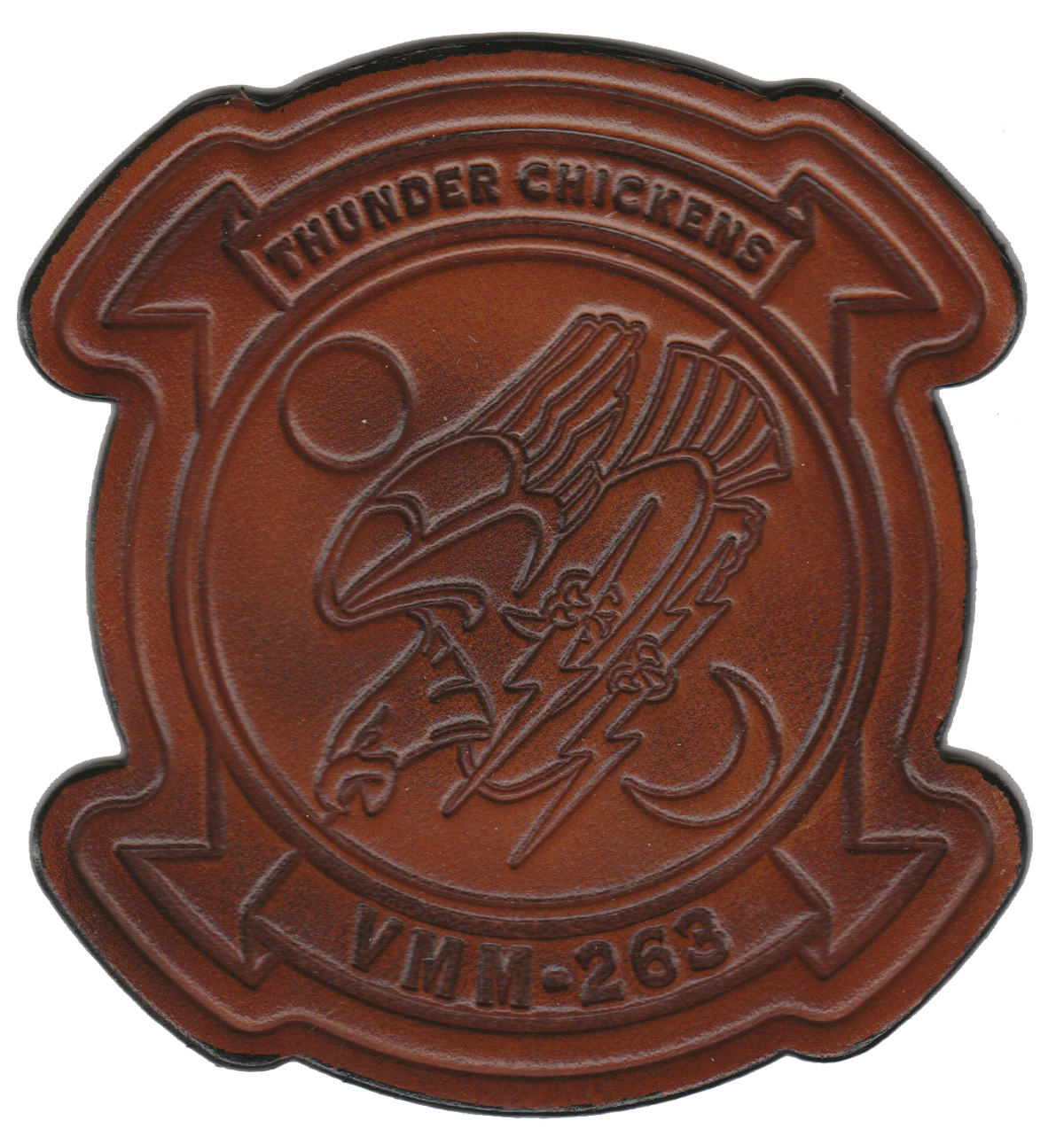 Officially Licensed USMC VMM-263 Thunder Chickens Leather Patch