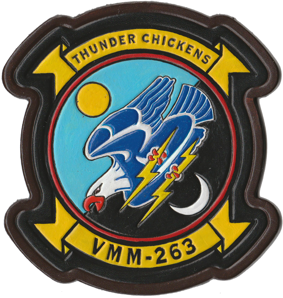 Officially Licensed USMC VMM-263 Thunder Chickens Leather Patch