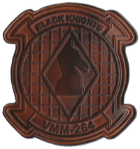 Officially Licensed USMC VMM-264 Black Knights Leather Patches