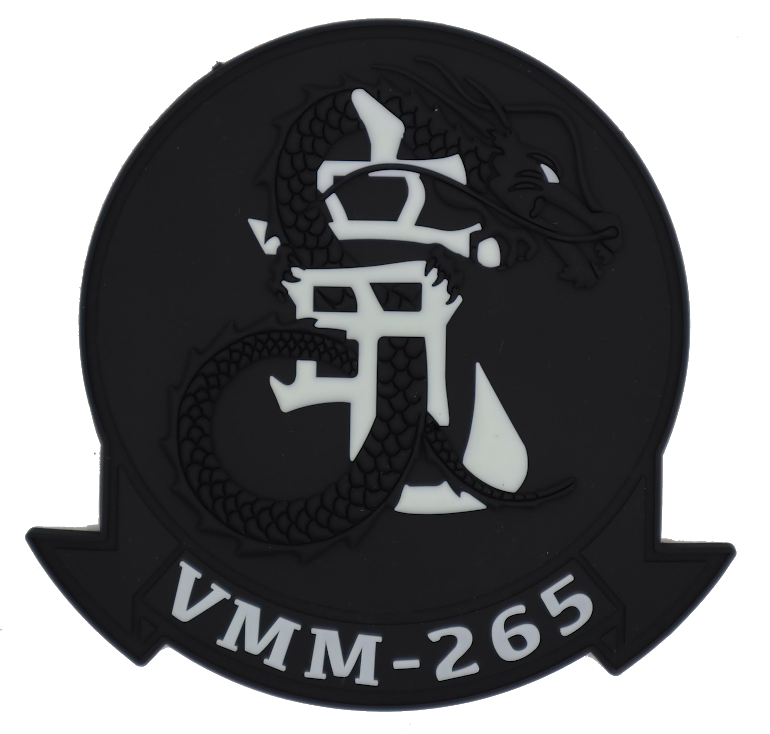 Officially Licensed USMC VMM-265 Dragons Blackout PVC Patch
