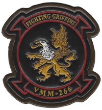 Officially Licensed USMC VMM-266 Fighting Griffins Leather Patches
