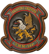 Officially Licensed USMC VMM-266 Fighting Griffins Leather Patches