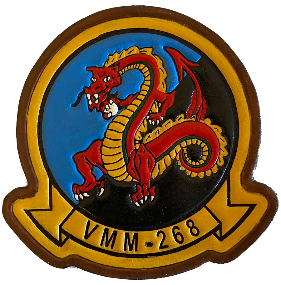 Officially Licensed USMC VMM-268 Red Dragons Leather Patch