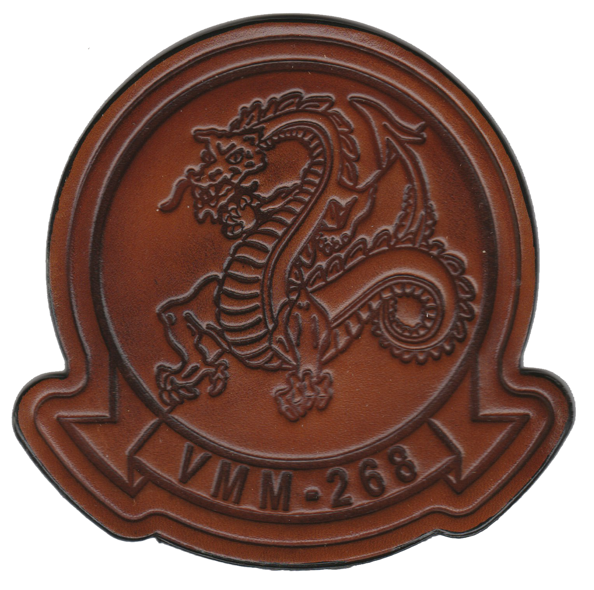 Officially Licensed USMC VMM-268 Red Dragons Leather Patch