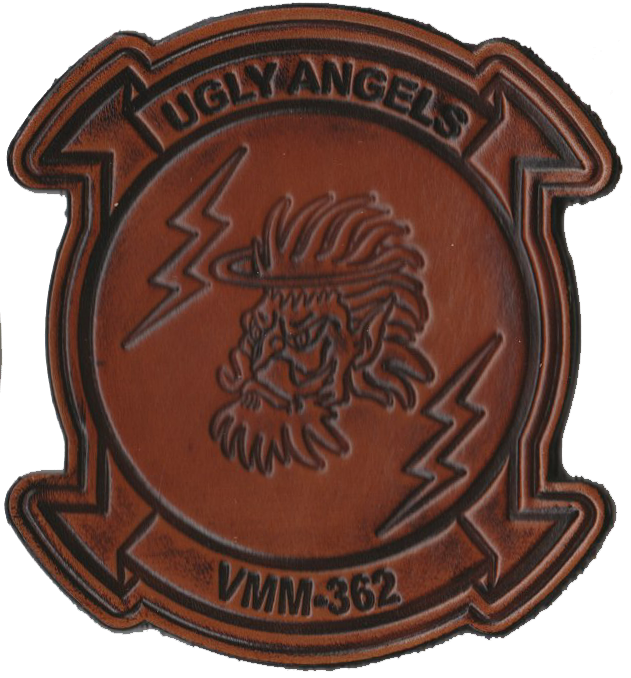 Officially Licensed USMC VMM-362 Ugly Angels Leather Patches