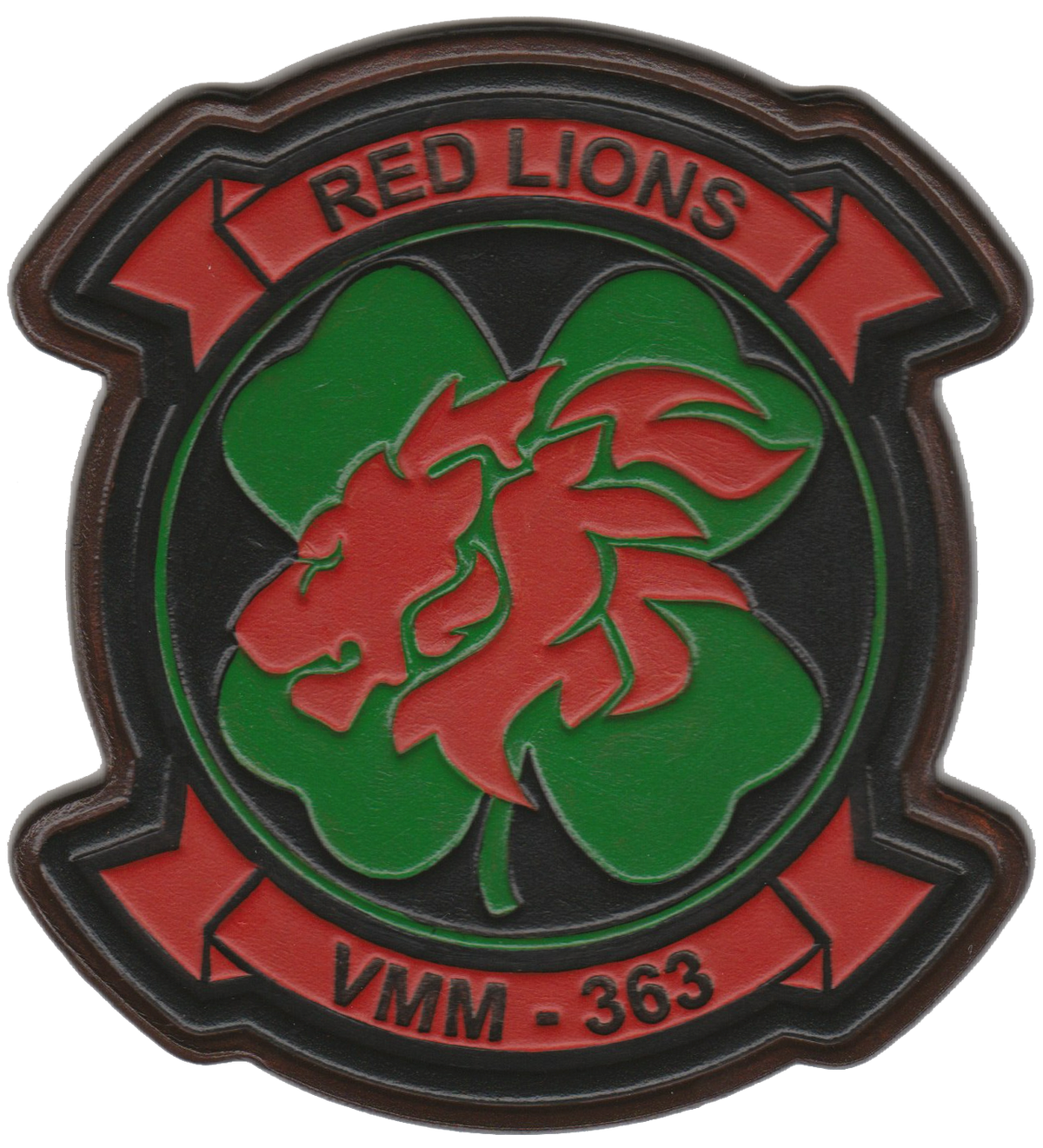 Officially Licensed USMC VMM-363 Red Lions Leather Patches