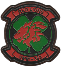 Officially Licensed USMC VMM-363 Red Lions Leather Patches