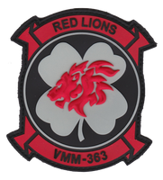 Officially Licensed USMC VMM-363 Lucky Red Lions PVC GITD Patch