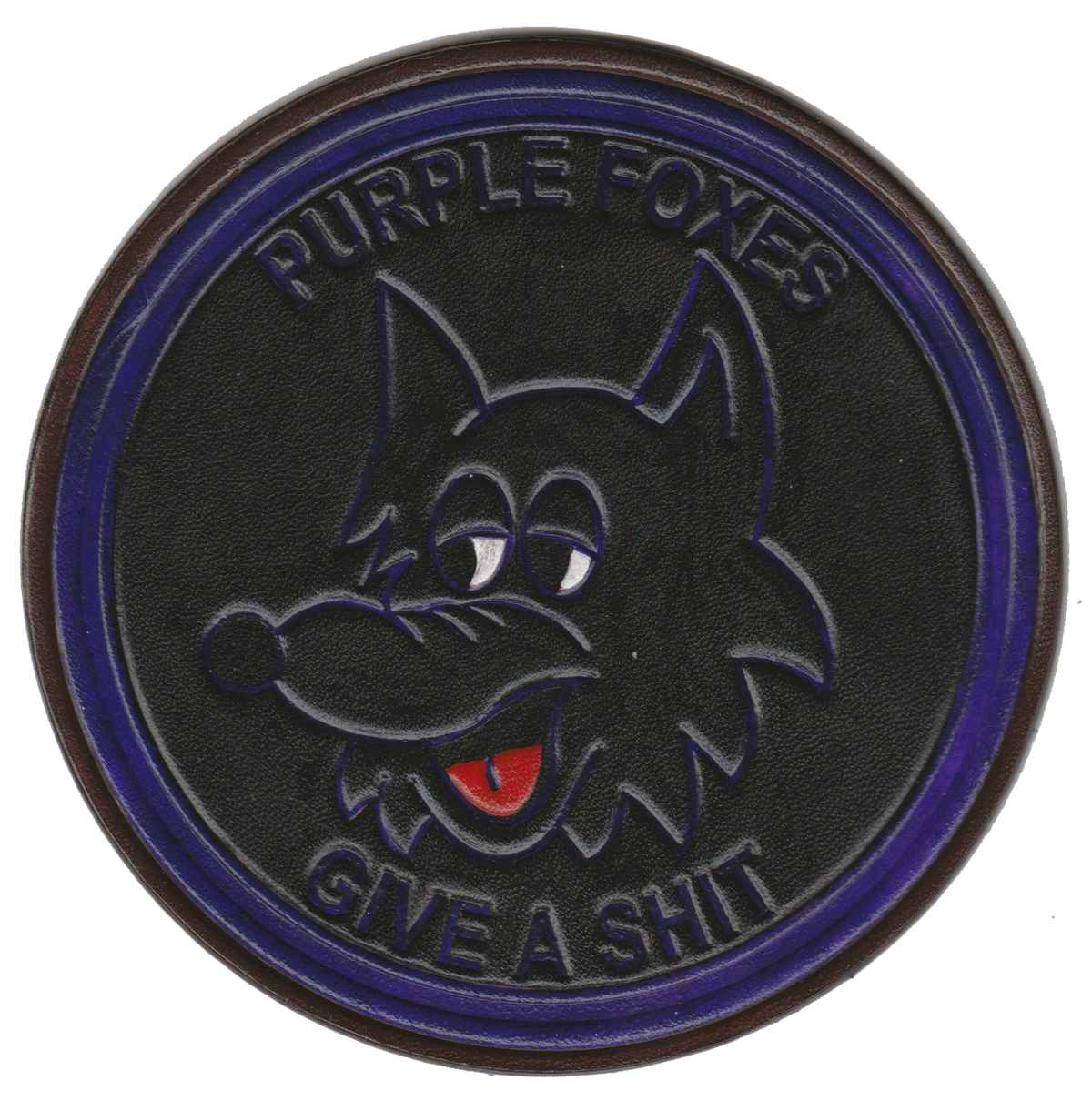 Officially Licensed USMC HMM/VMM-364 Purple Foxes Leather Patch