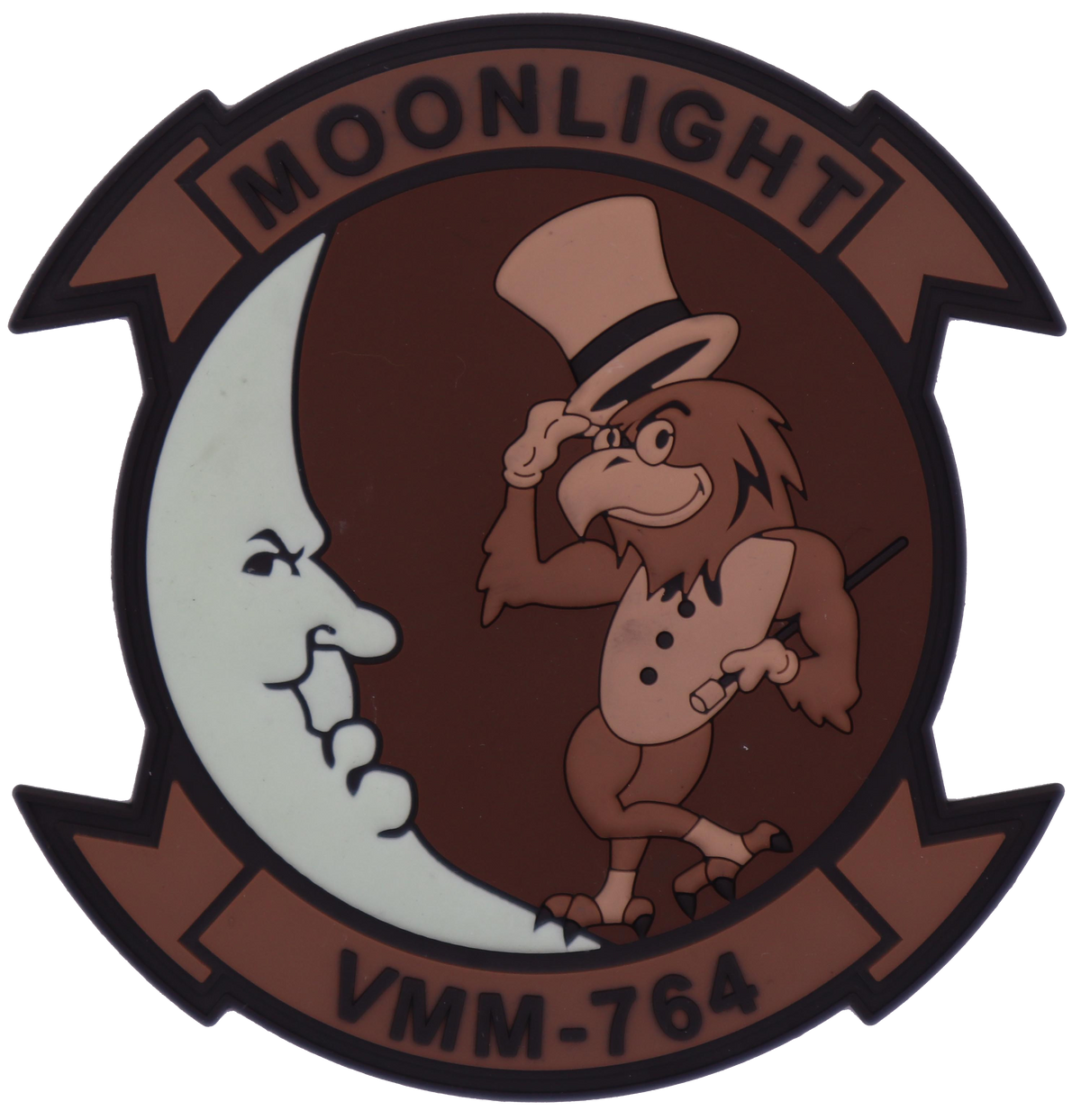Officially Licensed USMC VMM-764 Moonlight (Top Hat) PVC Patches