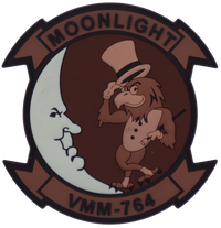 Officially Licensed USMC VMM-764 Moonlight (Top Hat) PVC Patches