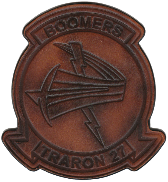 Officially Licensed US Navy VT-27 Boomers Leather Squadron Patches