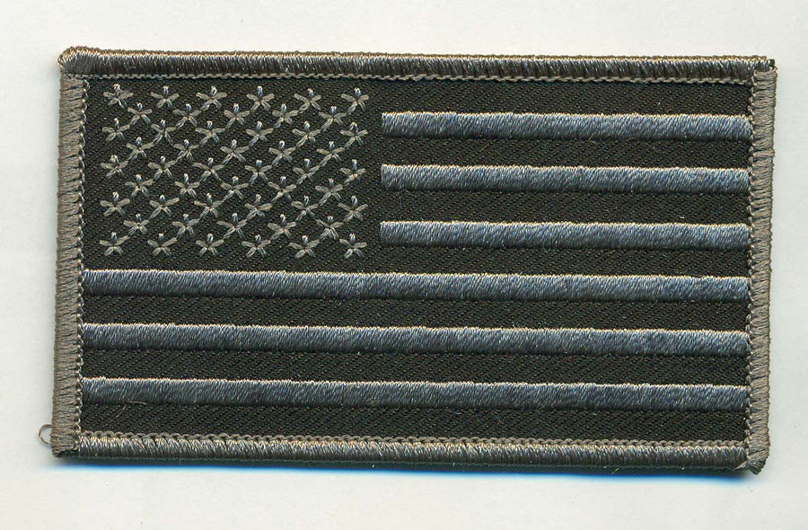 US Flag, Gray/Black  Patch