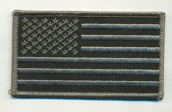US Flag, Gray/Black  Patch