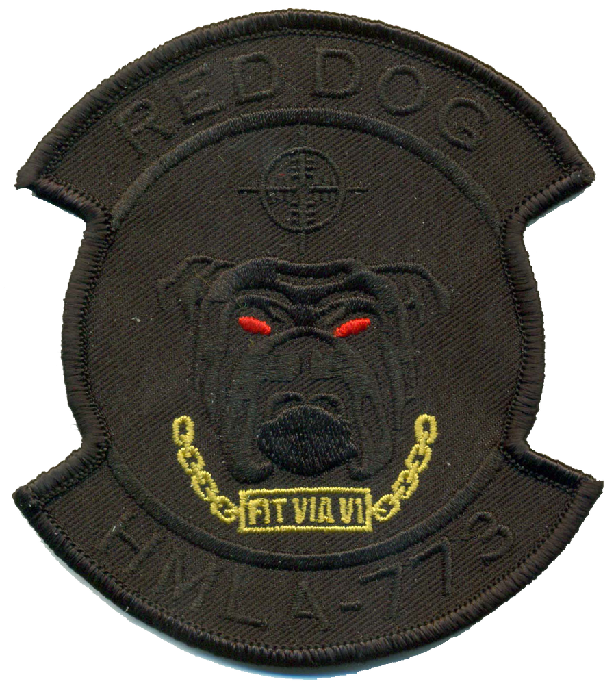 Officially Licensed USMC HMLA-773 Red Dog Blackout Patch