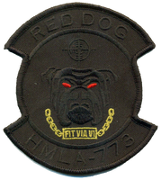 Officially Licensed USMC HMLA-773 Red Dog Blackout Patch