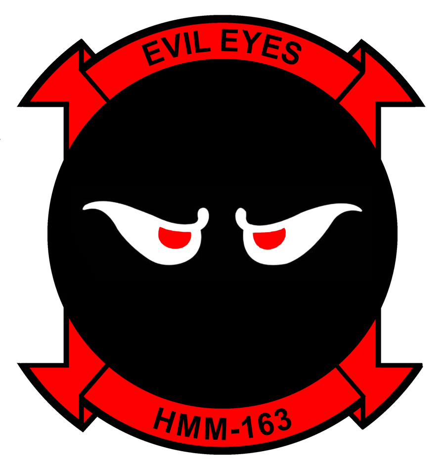 Officially Licensed USMC HMM-163 Evil Eyes Sticker