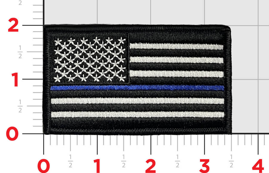 Thin Blue Line American Flag Police Patch