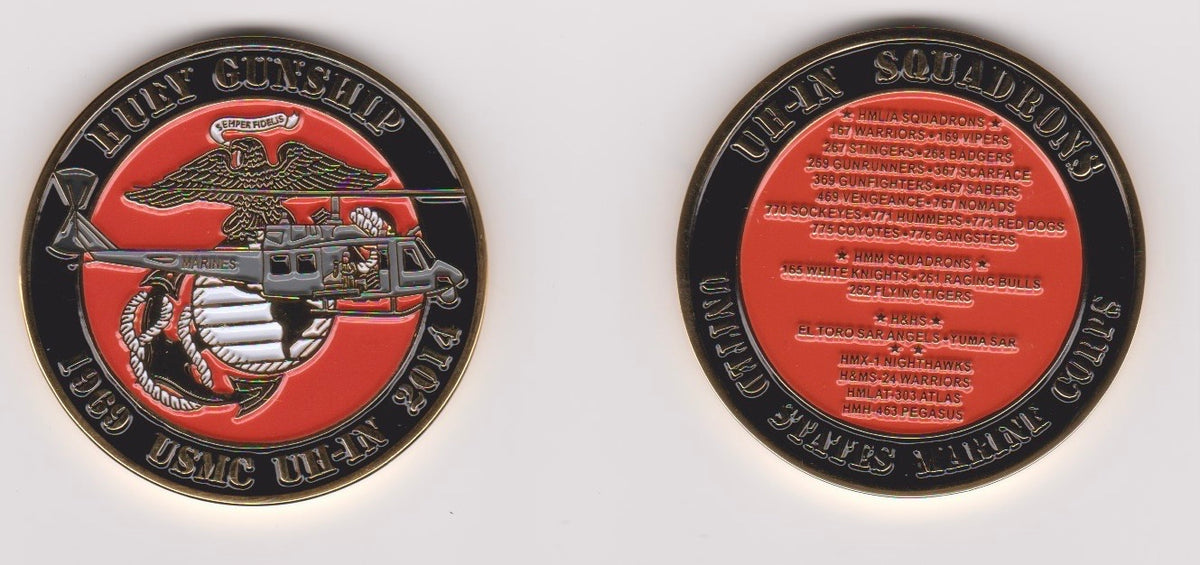 Officially Licensed USMC UH-1N Huey Gunship Commemorative Coin
