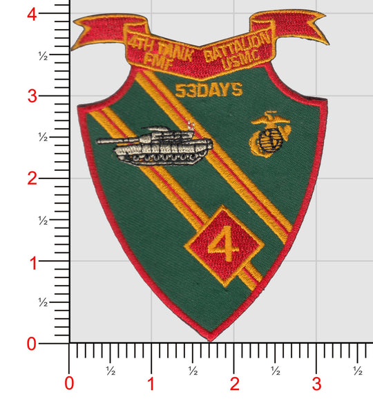 Officially Licensed USMC USMC 4th Tank Bn patch
