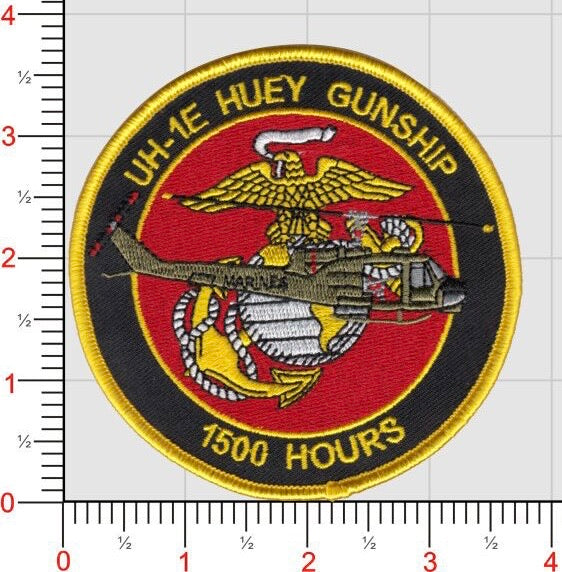Officially Licensed USMC UH-1E Huey Gunship Hours Patches