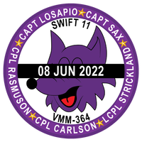 Official VMM-364 purple Foxes Swift-11 Memorial Patch & Sticker