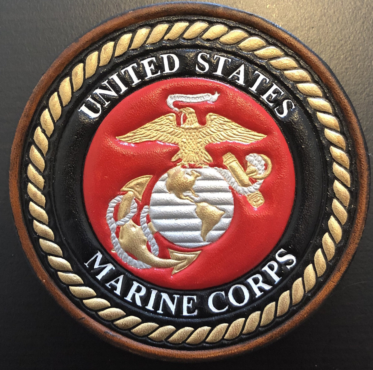 Officially Licensed USMC Leather EGA Patch