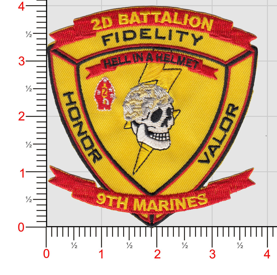 Officially Licensed USMC 2nd Battalion 9th Marines Hell in a Helmet Patch