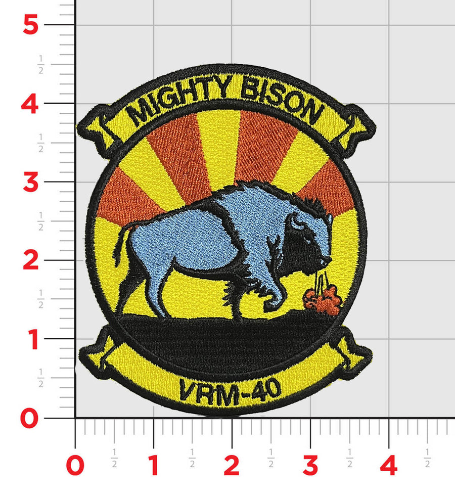 Officially Licensed US Navy VRM-40 Mighty Bison Squadron Patches