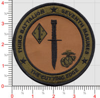 Officially Licensed USMC 3rd Battalion 7th Marines The Cutting Edge Patch