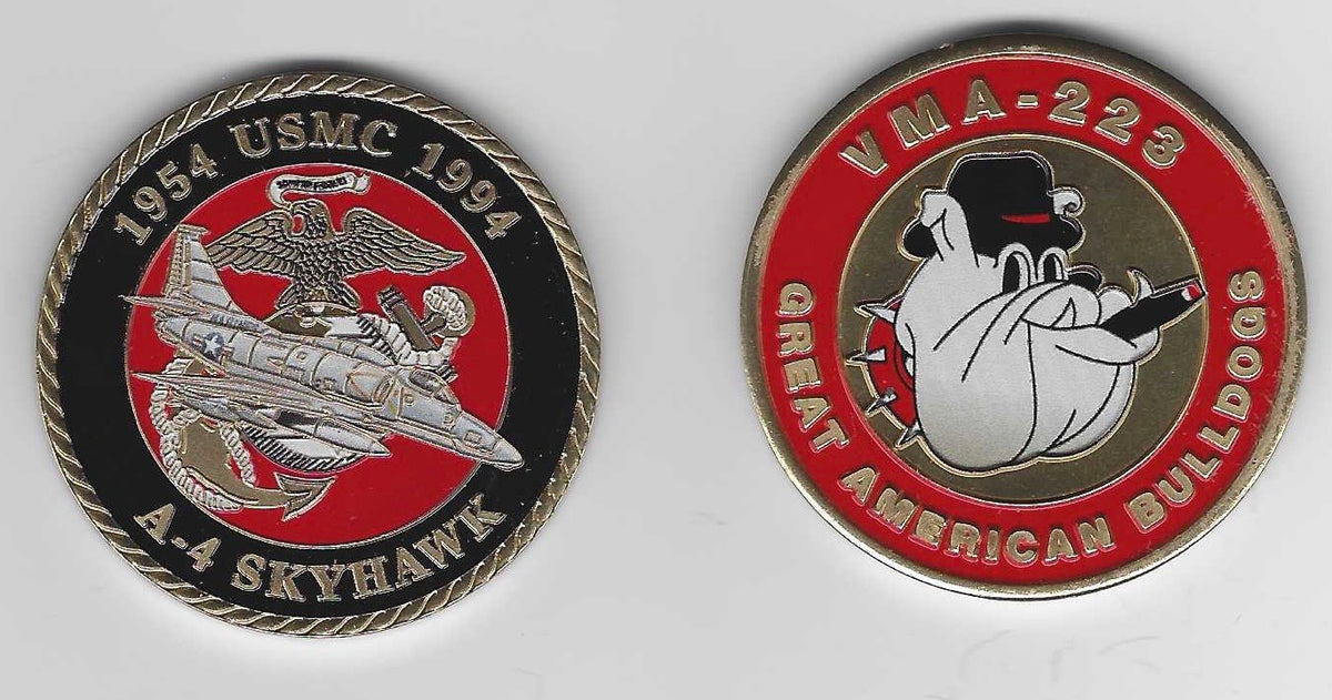 Officially Licensed USMC VMA-223 Great American Bulldogs A-4 Skyhawk Coin