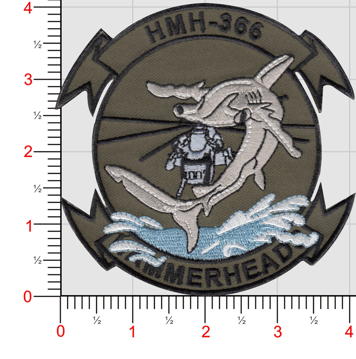 Officially Licensed USMC HMH-366 Hammerheads Squadron Patch