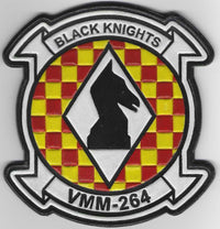 Officially Licensed USMC VMM-264 Black Knights Leather Patches