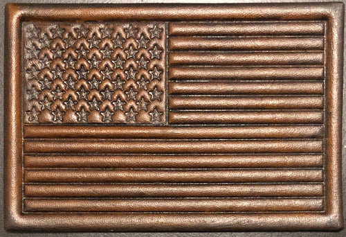 Hand Painted Leather American Flag Patch