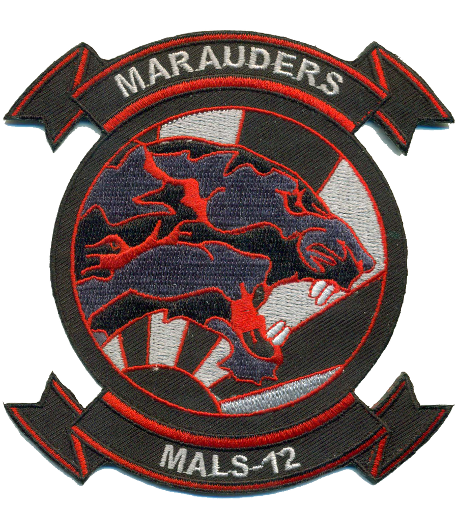 Officially Licensed USMC MALS-12 Marauders Black Patch