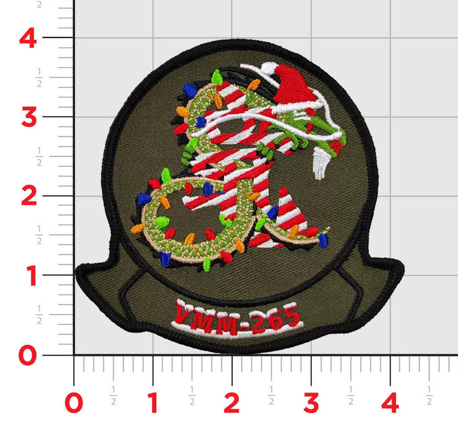 Officially Licensed USMC VMM-265 Dragons Christmas Patches