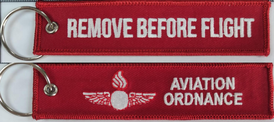 REMOVE BEFORE FLIGHT Ordnance key ring