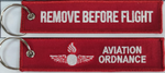 REMOVE BEFORE FLIGHT Ordnance key ring