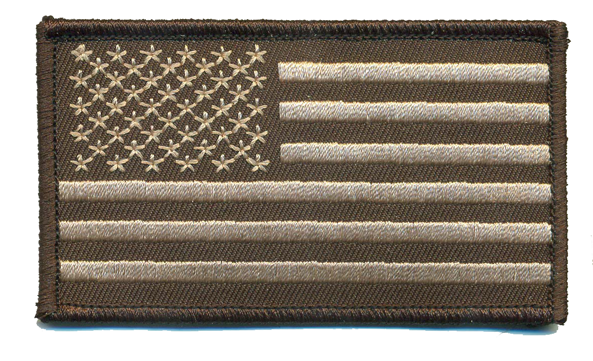 US Flag Dark Brown Border Patch