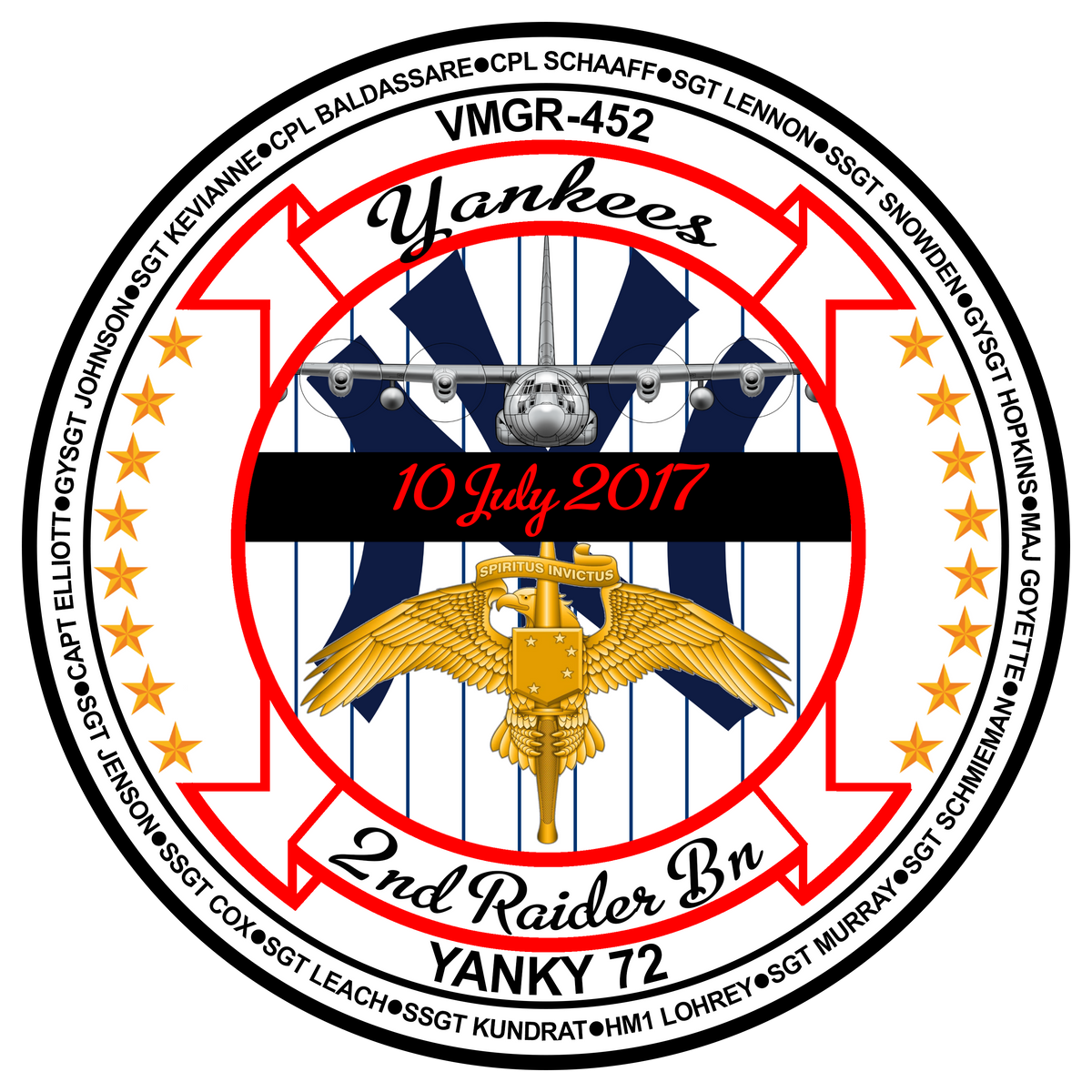 VMGR-452/ 2nd Raider Memorial Sticker