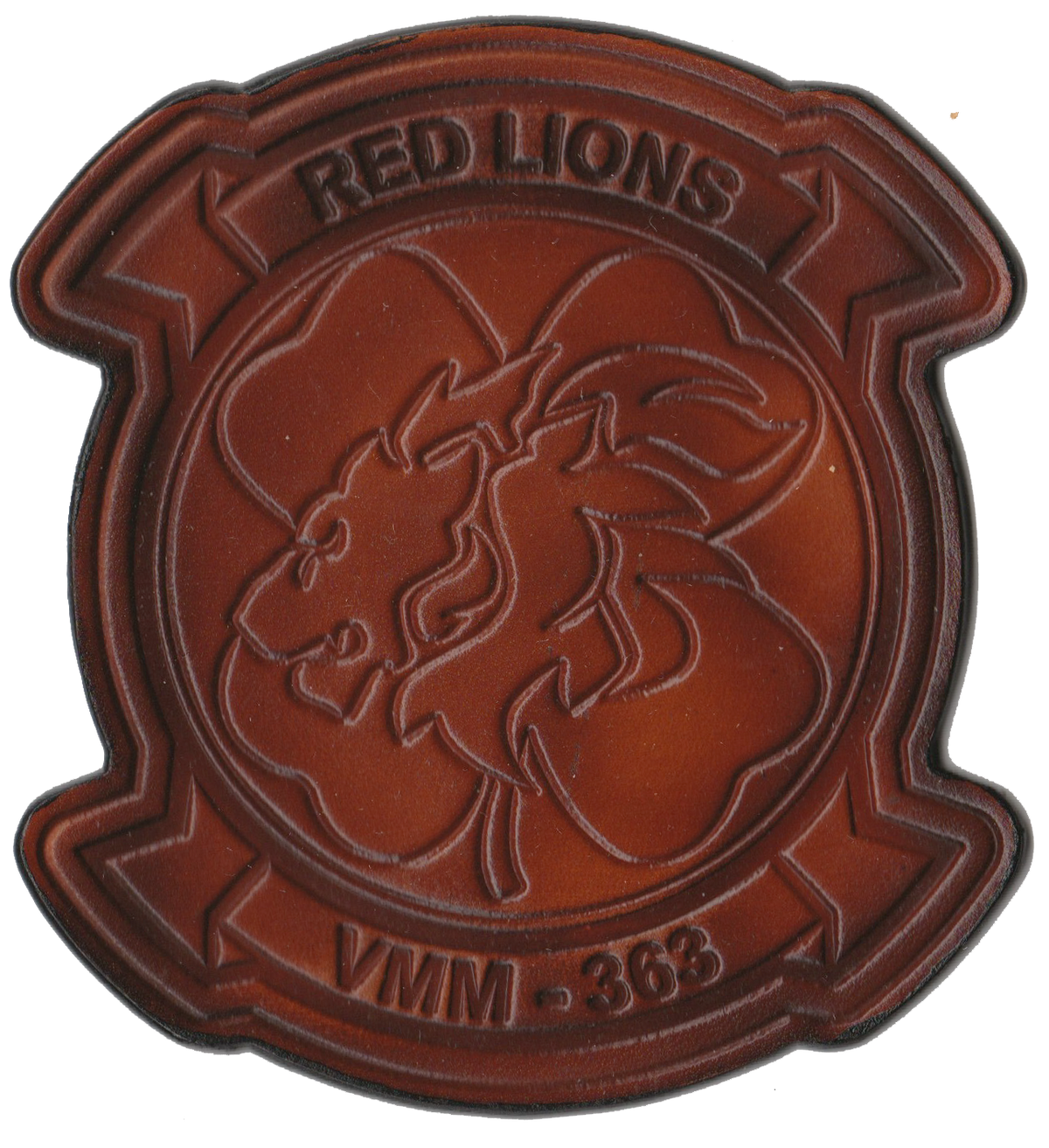 Officially Licensed USMC VMM-363 Red Lions Leather Patches