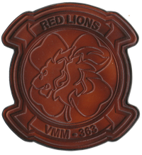Officially Licensed USMC VMM-363 Red Lions Leather Patches